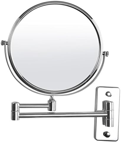 Lieven 5x Magnifying Wall Mount Makeup Mirror 8 Inch Two Sided Swivel Mirror for Bathroom, 12 Inch Extension, Chrome Finish