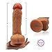 Realistic Silicone Dildo with Suction Cup – Adorime Double Layer Lifelike Penis Dong Cock Anal Sex Toys for Women Masturbation 1