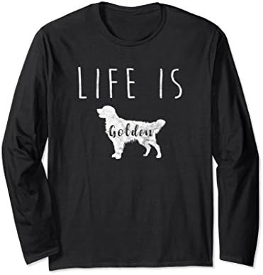 Unisex Golden Retriever Life is Golden long sleeve shirt Small Black