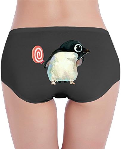 Womens Low Waist Underwear, A Little Penguin With A Lollipop Cotton One Slice Forming No Trace Underpants