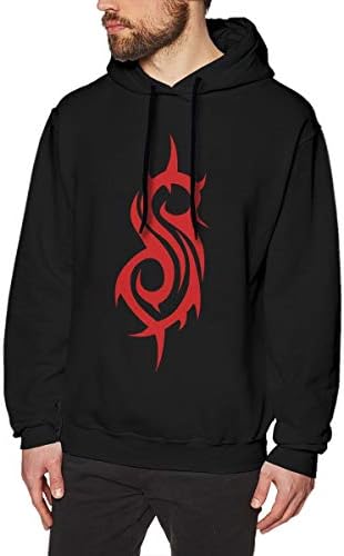 Younter Slipknot Men's Casual Hooded Sweatshirt with Drawstring Black