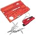 Swiss Card Tool Wallet Credit Card Multitool Bundle with Emergency Escape tool and pocket pliers ((Ruby Red)