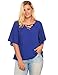Zeagoo Plus Size Women's Loose Casual Blouse Cross Strap Chiffon T-shirt