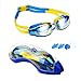 Hurdilen Kids Swim Goggles, Swimming Goggles for Kids Children, Anti-Fog Anti-UV Youth Swim Glasses with Nose Clip, Earplugs for Age 3-15