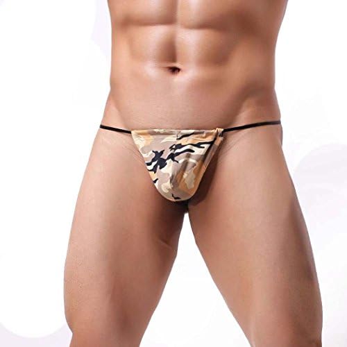Sothread Men's Camouflage G String Thong Bikini Underwear Briefs Low Rise Pouch Underpants