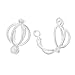HOUSWEETY 5 Silver Plated Hollow Filigree Cage Pendants 19x12mm (Fit 6-9mm Beads)