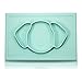 NomStick Junior Mat suctions to High Chair Trays - Ideal size all-in-one Silicone Placemat Suction Plate, Portable for Eating Out or Travel, cute puppy face for baby and toddlers (Thin Mint)