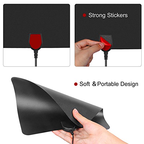 TV Antenna, Indoor Digital HDTV Antenna Amplified 75 Mile Range 5K HD VHF UHF Freeview with Detachable Amplifier Signal Booster for All Types of Home Smart Television