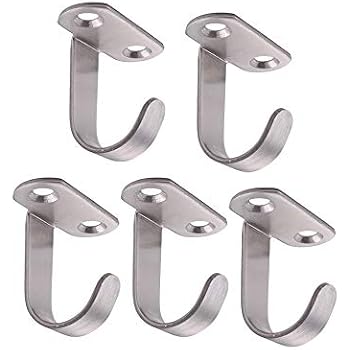 Zinc Alloy Double Prong Ceiling Hooks - Pack Of 6 For Hanging Towels, Robes, Clothes & Kitchen Utensils - View #5