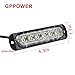 GPPOWER Universal super thin 6-LED Amber/White 19-Flashing Mode Car Truck Warning Caution Emergency Construction Strobe Light Bar (1pc)