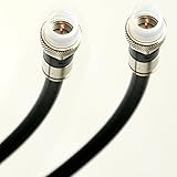 PHAT SATELLITE INTL | 30ft Indoor Outdoor RG-6 Coaxial Cable TRI SHIELD WEATHER SEAL RG6 Connectors Broadband Internet Ham Radio OTA HD Antenna Coax Assembled in USA (30 feet, Black)