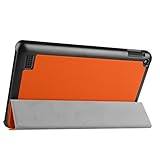 NEWSTYLE Fire 7 2015 Slim Shell Case - Ultra Lightweight Slim-shell Stand Cover For Amazon Fire 7 Tablet (5th Generation, 2015 Release Only) (Orange)