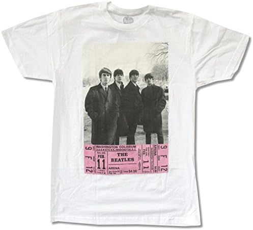 Adult The Beatles "D.C. Ticket" White T-Shirt (X-Large)