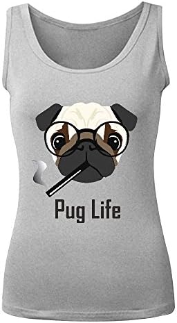 Icefish Workout Pug Life Women Tank Top Grey