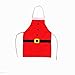 Bilipala Christmas Santa Claus Apron Kitchen Cooking Apron, Red (Kids)