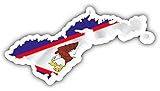 American Samoa Flag Map Vinyl Decal Bumper Sticker 6'' X 3''