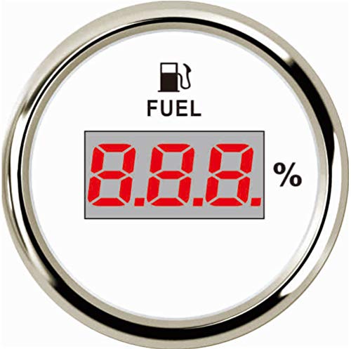 Samdo Universal 52mm Digital Fuel Level Gauge Meter 240-33ohm Signal Red Backlight 12V/24V