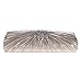 FASHIONROAD Evening Clutch, Womens 3D Floral Rhinestone Pleated Clutch Purses For Wedding & Party Apricot