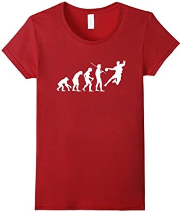 Womens Funny Handball T-Shirt Evolution XL Cranberry