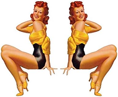 CustomDecals US Premium RC Plane Stickers Set of 2 (RC11) - Pin Up Girl RC Airplane Sticker Decal - Waterproof, Fade-Resistant, Aircraft Graphics to Elevate Flying Experience