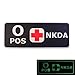 PVC Rubber 3D GITD Touch Fastener Patch Blood Type NKDA Glow in The Dark Combat Tactical GID