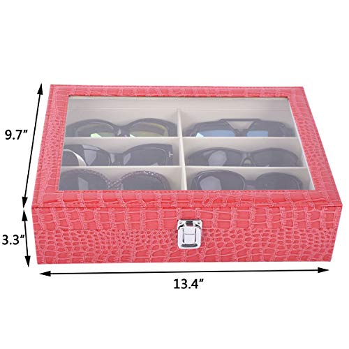 AUTOARK Leather 8 Piece Eyeglasses Storage and Sunglass Glasses Display Case Organizer,Rose,AW-032 - Thumbnail 3