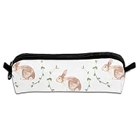 Diemeouk Pencil Case Rabbit Bunny Zippered Pen Bag Cosmetic Makeup Bags for Colored Watercolor Pencils