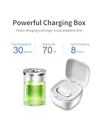 Auriculares inalámbricos deportivos inalámbricos con Bluetooth y auriculares tereo ear con cancelación de ruido y funda de carga para iPhone X 8 7 6S Plus Samsung Galaxy S8, S8 Plus