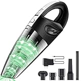 Cofuture Rechargeable Handheld Vacuum Cordless, 12V 120W Powerful Cyclone Suction Vacuum Cleaner with 2200mAh Lithium Battery,Hand Vacuum Cordless for Pet Hair,Dust,Home Car,Black