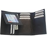 Mens Black Leather Wallet Lambskin 