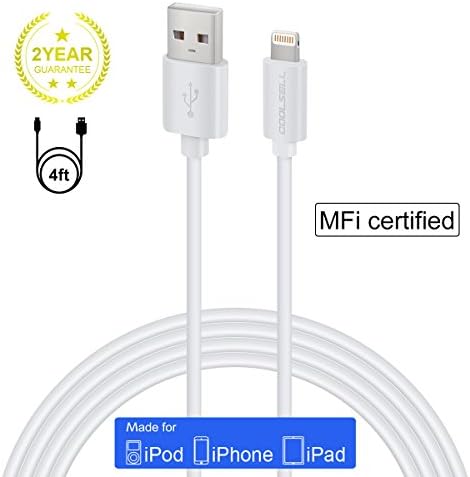 iphone/iPad/iPod charge cable,Apple MFi certified,USB charge cable,White(4ft/1.2m), suit with iPhone 7/7Plus 6/6s Plus 5s/5c/5/SE, iPad mini serials,Air/ Air 2,iPad Pro, iPod nano/touch,Air pods