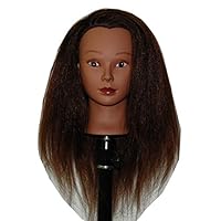 HairZtar Ethnic Afro Coarse 100% Real Hair Mannequin Head Hairdresser Training Head Manikin Cosmetology Doll Head (HAZEL)