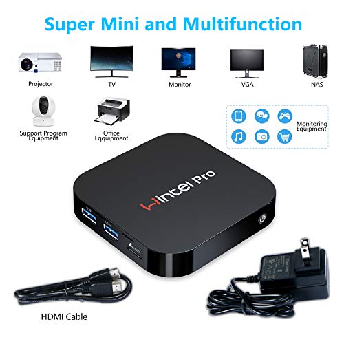 Mini PC Windows 10 Pro OS(64 Bits) with Intel Atom X5-Z8350 Processor HD Graphics 4GB RAM + 64GB Storage, Fanless Mini Desktop Computer with Dual Band WiFi AC/Bluetooth 4.2,Ethernet and HDMI Port