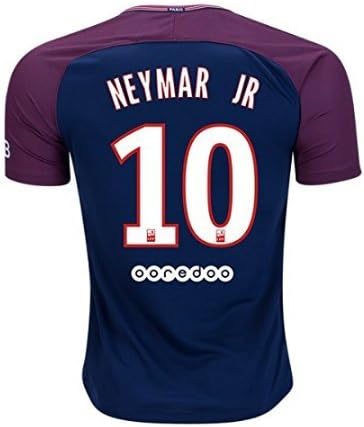 NEYMAR JR 10 PARIS SAINT-GERMAIN 2017-2018 Season Mens Soccer Home Blue Jersey Size M