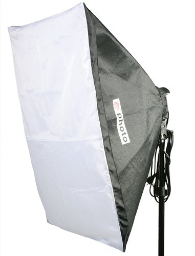 Fancierstudio Lighting kit UL9004SB-69BWG 2000 Watt Photo Studio Lighting Kit with 6-9 Feet Muslin Backdrop and Background Stand-Black White