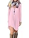 POSESHE Women's Long Sleeve Casual Loose T-Shirt Dress (L, Pink)