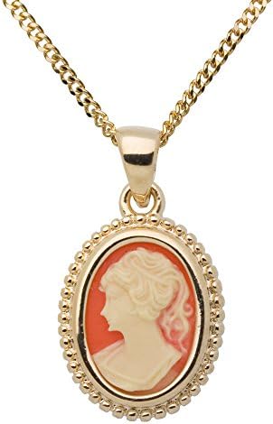 Cameo Pendant 18ct Yellow Gold Plated complete with 22" Curb Chain