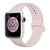 BMBEAR Sport Bands Compatible with Apple Watch 38mm 40mm Soft Silicone Band Replacement iWatch Strap for Apple Watch Series 4 Series 3 Series 2 Series 1 Pink Sand S/M