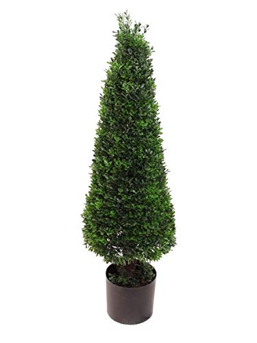 Larksilk Boxwood Topiary Artificial Tree, 39" Cone Shaped, UV Resistant for Outdoor/Indoor Home DÃ©cor, Pre Potted Faux Plant, 3.25 FT