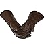 Leather Gauntlet Gloves Long Arm Cuff (Large, Brown)