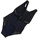 Limtery Women Scoop Neck Sexy Halter One Piece See Through Mesh Back Criss Cross Padded Monokini Swimsuit (Large, Black)