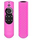 OEAGO Silicone [Anti Slip] Shock Proof Cover Case for All-New Fire TV with 4K Alexa Voice Remote (2017 Edition) (2nd Gen) / Fire TV Stick Alexa Voice Remote (Pink)