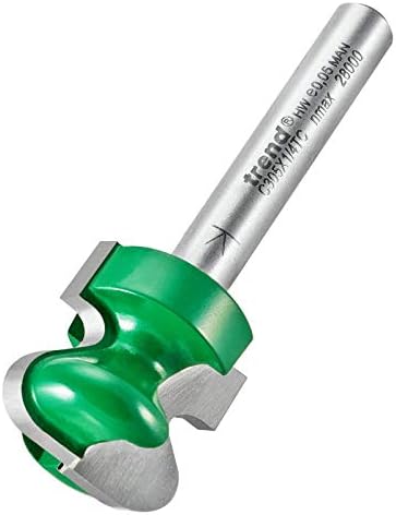 Trend CraftPro Drawer Pull Router Cutter, 1/4 Inch Shank, 19mm Cut Diameter & 4mm Cut Radius, Tungsten Carbide Tipped, C305X1/4TC