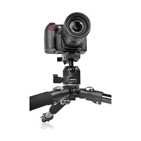 Mantona Basic Scout Makro Fotostativ, Kamerastativ bis 153cm, ideal für Makro durch umkehrbare + 2. kurze Mittelsäule… – Bild 6
