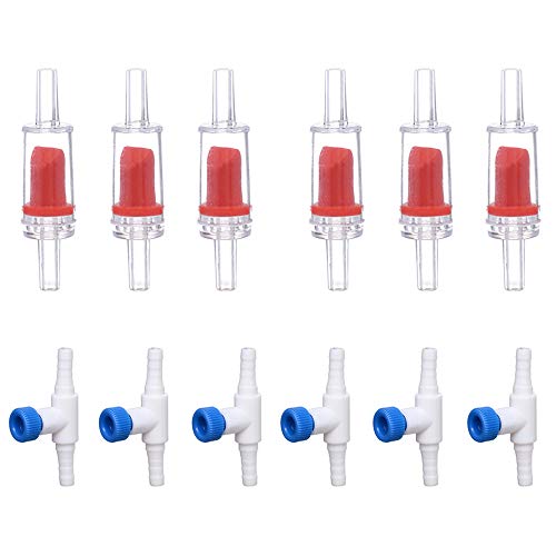 Alegi 12 Pcs Aquarium Air Pump Accessories with Non-Return Check Valves,Air Control Valve for 3/16" Aquarium Tubing - Thumbnail 6