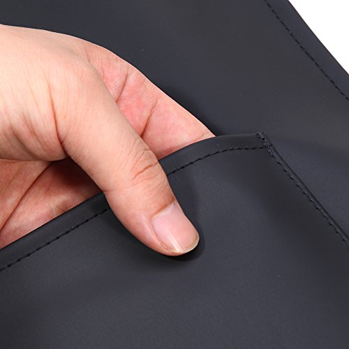 VWELL Bib Waterproof Apron with 2 Pockets,Long Cooking Apron for Men Women Chef,Commercial Restaurant and Home Kitchen Apron Durable Black