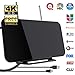 [2020 Newest] TV Antenna Receiver, Indoor Digital TV Aerial with Stand 50-80 Miles Range Freeview Amplified HD TV Aerial Support 4K 1080P HD/UHF/VHF/FM Freeview Channe