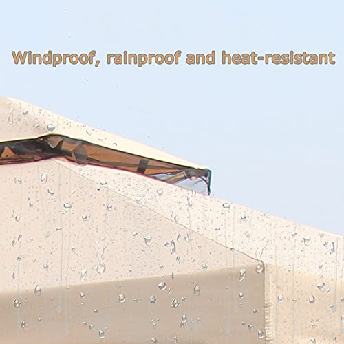 3 x 3 Meter Metall-Pavillon Garten 2-stufige Dachzelt Party Zelt Baldachin Pavillion Patio Shelter mit Netz,Beige – Bild 6