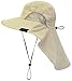 Neck Flap Sun Hat with Wide Brim, UPF 50+ Hiking Safari Fishing hat for Women Men, Sun Protection Hat for Summer Adventures Tan
