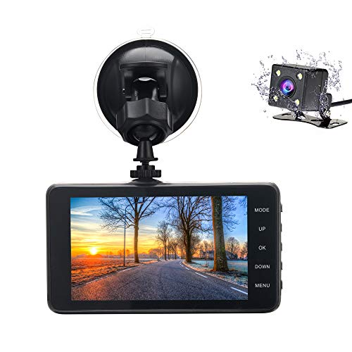 Veoker DashCam, Dash Cam,Dual Lens Dashboard Camera Recorder, 1080P FHD, 4" LCD Screen,Night Vision, 170&deg; Wide-Angle View, G-Sensor, WDR, Loop Recording Night Mode